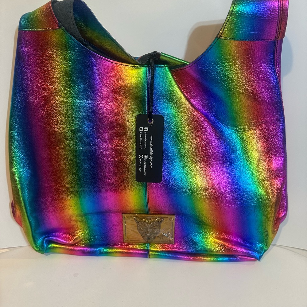 Sharif Rainbow Metallic Tote Bag - Picture 2 of 3